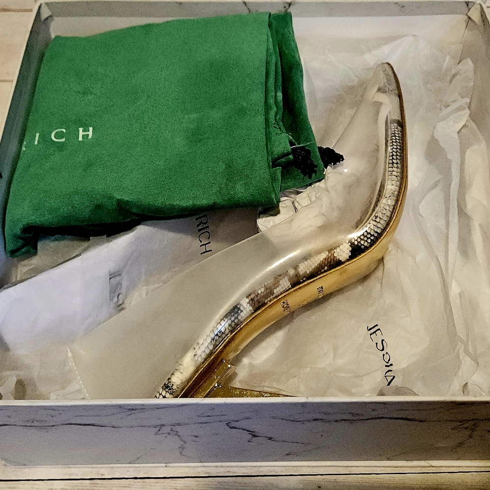 Jessica Rich So Fancy Heel Snakeprint/Gold - Picture 4 of 6